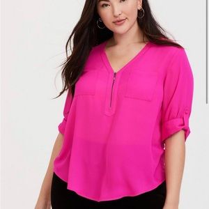 Torrid Harper Neon Pink Top. Size 2.